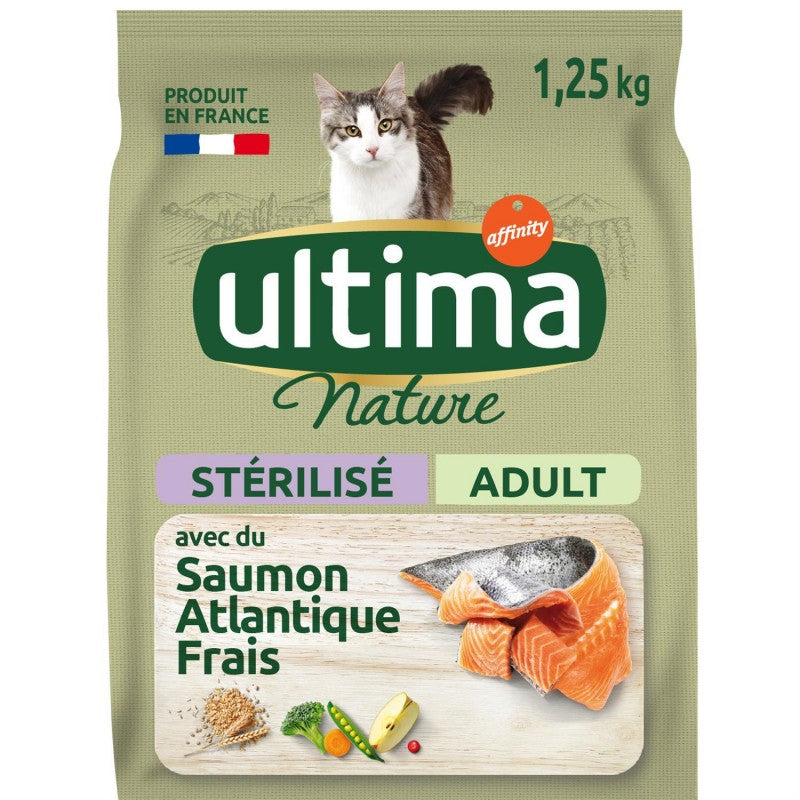 ULTIMA Nature Croquette Chat Stérilisé Saumon 1.25Kg - Marché Du Coin