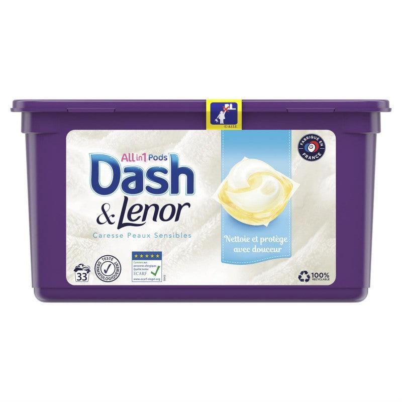 DASH 2 In 1 Allin 1 Pods Detergent Peaux Sensibles 33Ct - Marché Du Coin