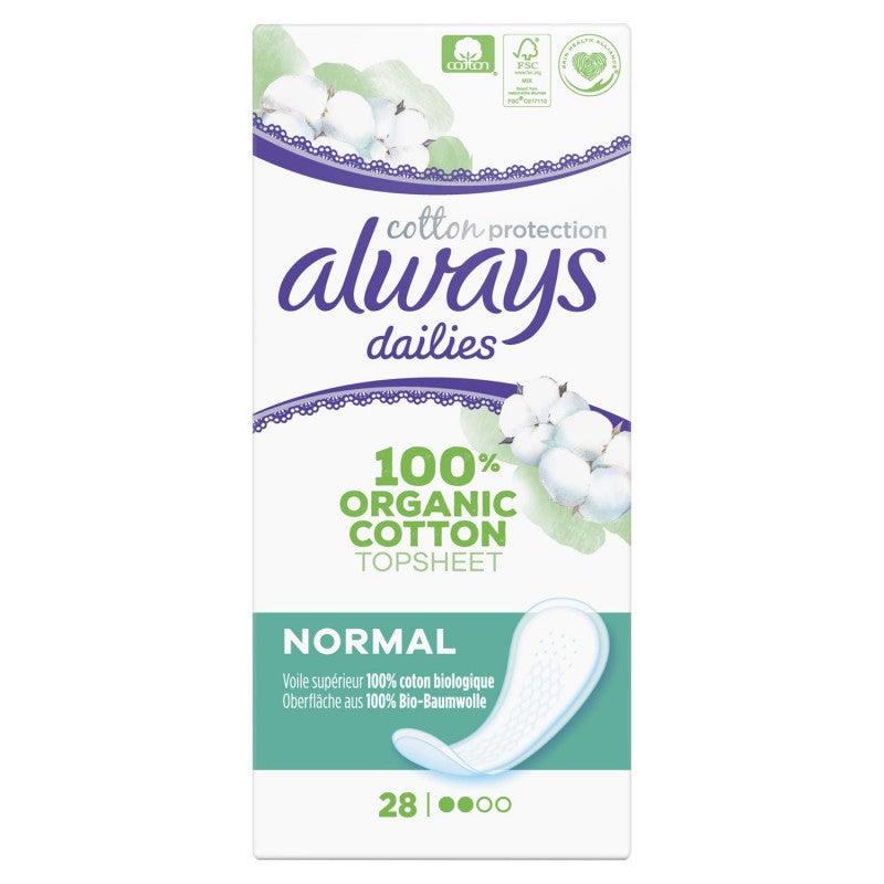 ALWAYS Dailies Extra Protect Protège-Slips Coton Bio Normal X28 - Marché Du Coin
