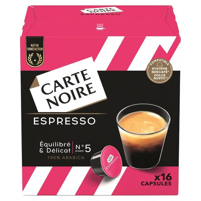 CARTE NOIRE Capsules Type Dolce Gusto Espresso N°5 X16 128G - Marché Du Coin