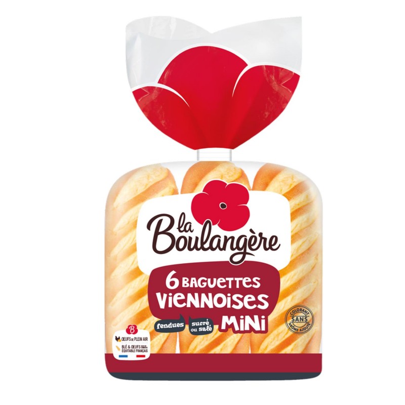 LA BOULANGÈRE 6 Mini Baguettes Viennoises 330G - Marché Du Coin