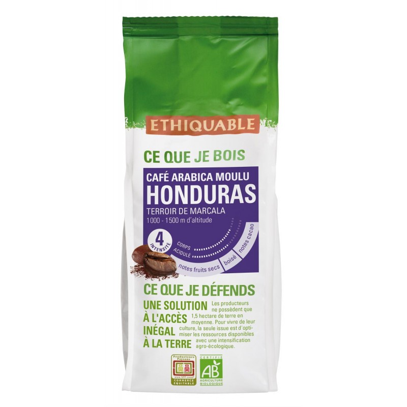 ETHIQUABLE Café Moulu Du Honduras Bio 250G - Marché Du Coin