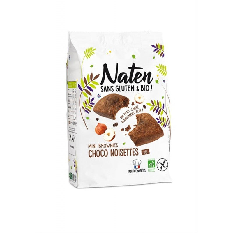 NATEN Sans Gluten & Bio Mini Brownies Chocolat Noisettes 170G - Marché Du Coin