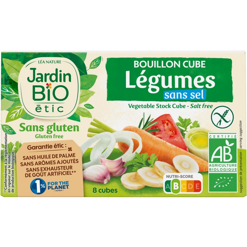 JARDIN BIO Bouillon Cubes Légumes Sans Sel Ajouté 80G - Marché Du Coin
