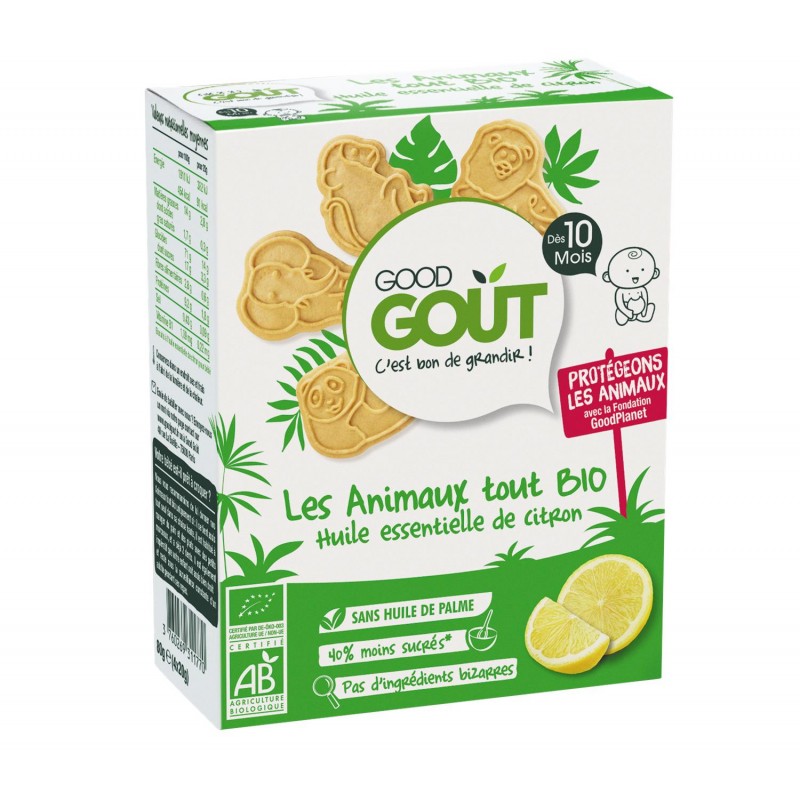 GOOD GOÛT Biscuits Animaux Tout Bio Citron 80G - Marché Du Coin