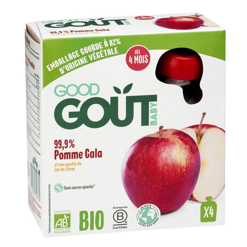 GOOD GOÛT Gourde Pomme Gala Bio 4X85G Dès 4 Mois - Marché Du Coin