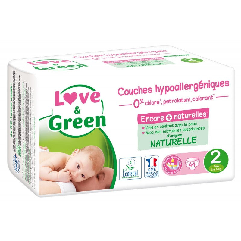 LOVE & GREEN Couche Hypoallergeniques T2 X44 - Marché Du Coin