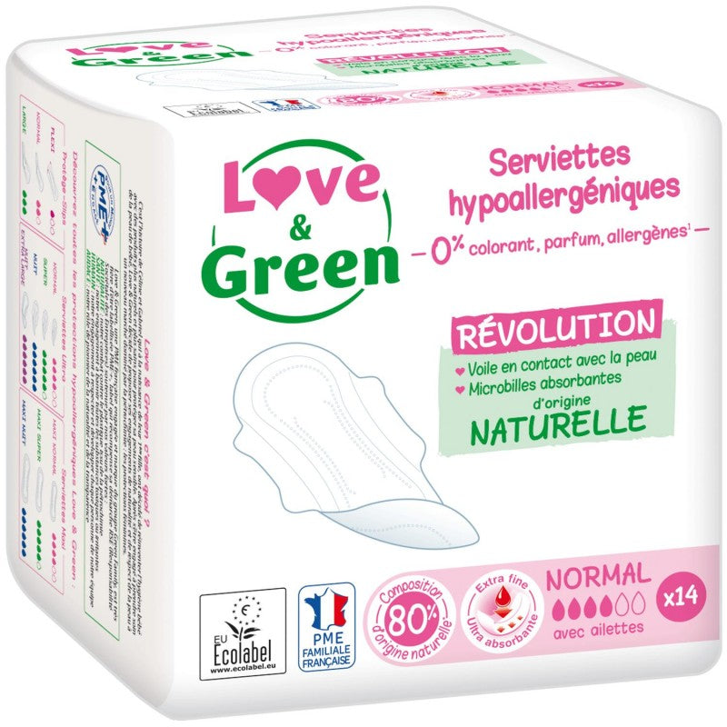 LOVE & GREEN Serviettes Normales Naturelles 0% X14 - Marché Du Coin