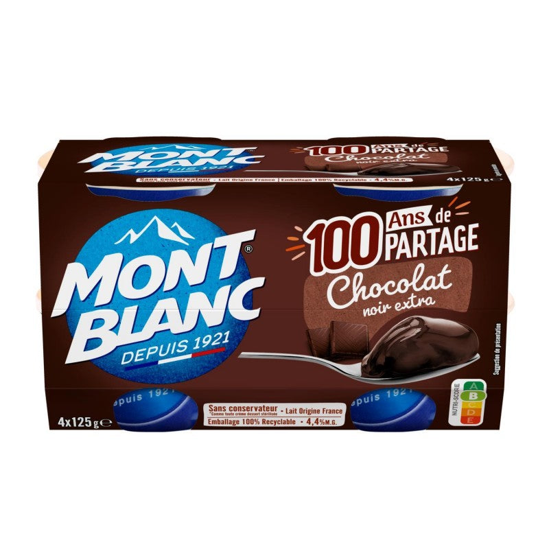 MONT BLANC Chocolat Extra Noir 4X125G - Marché Du Coin