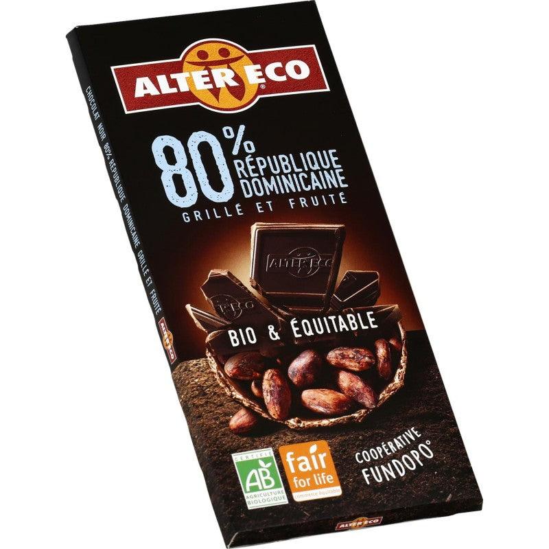 ALTER ECO Chocolat Noir République Dominicaine 80% 100G - Marché Du Coin