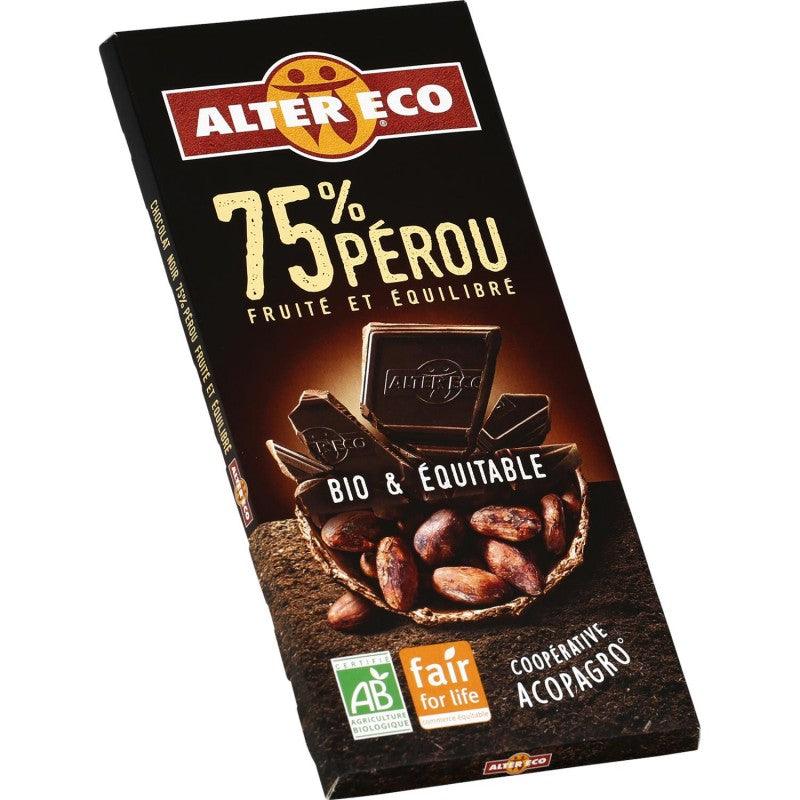 ALTER ECO Chocolat Noir 75% Bio 100G - Marché Du Coin