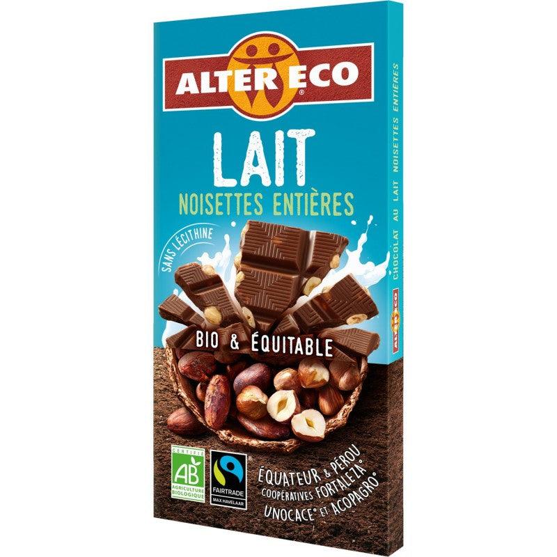 ALTER ECO Chocolat Lait Noisettes Entières Bio 100G - Marché Du Coin