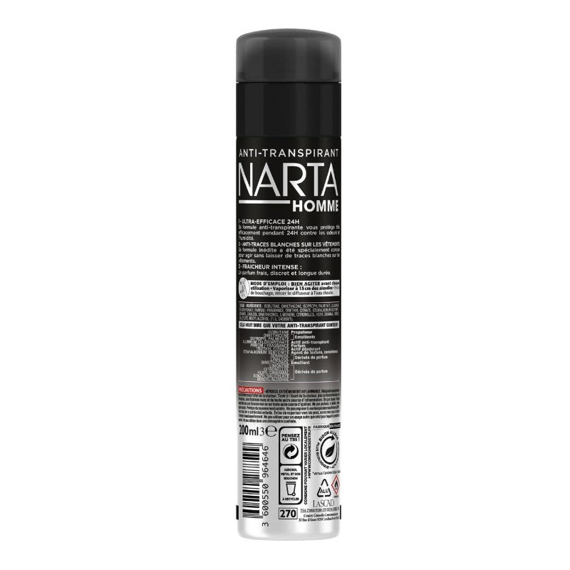 NARTA Homme Deodorant Atomiseur Invisimax 200Ml - Marché Du Coin
