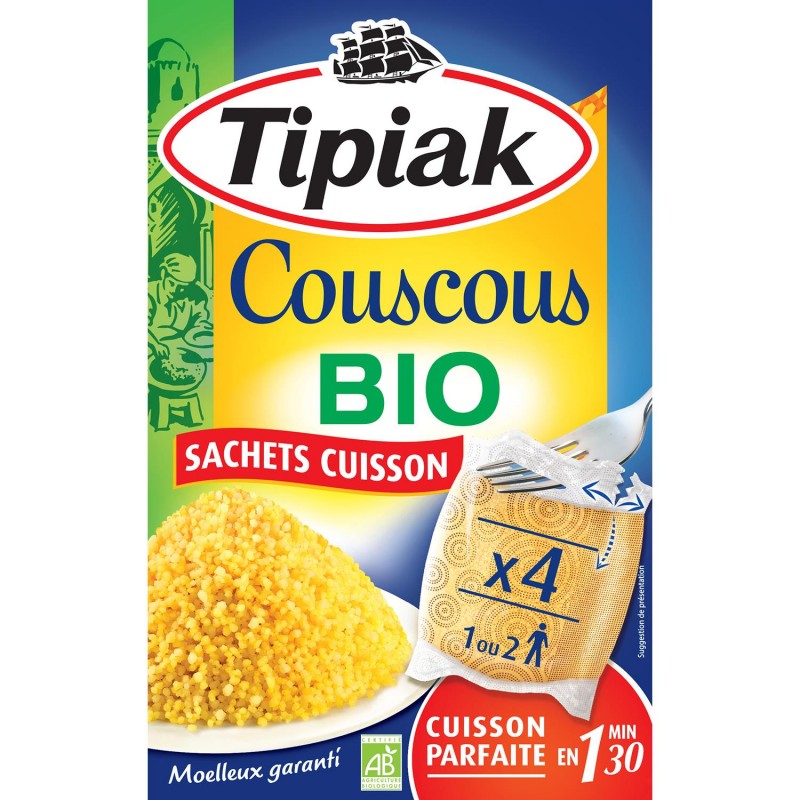 TIPIAK Couscous Bio Sachets Cuisson 400G - Marché Du Coin