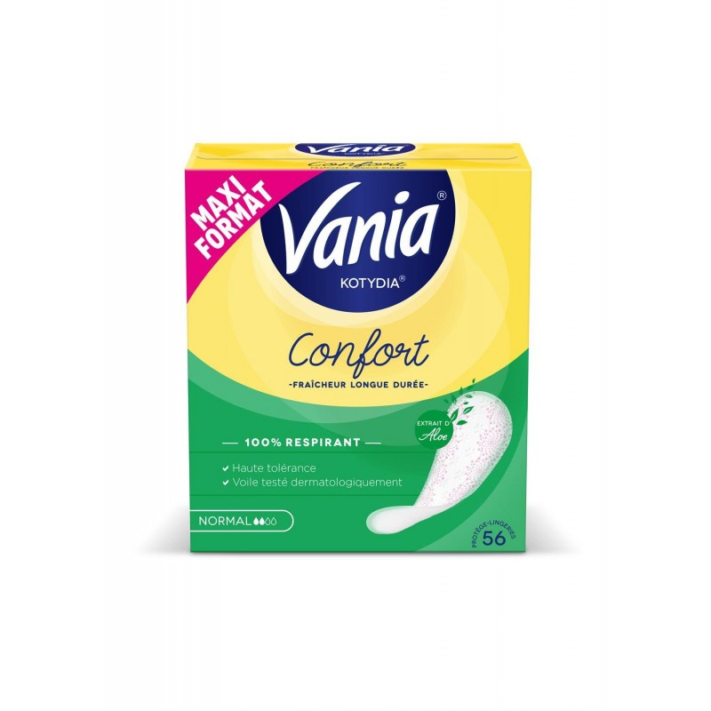 VANIA Kotydia Protège-Slips Confort + Normal Aloé Vera X56 - Marché Du Coin