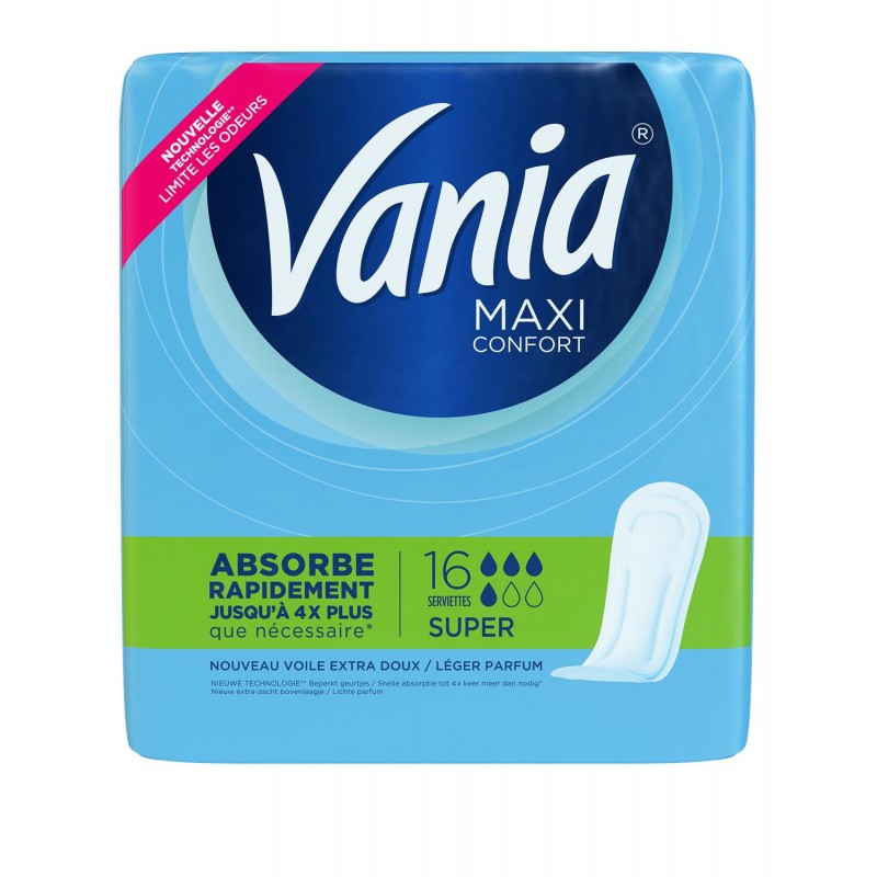 VANIA Serviettes Periodique Maxi Confort Super 16 Serviettes - Marché Du Coin