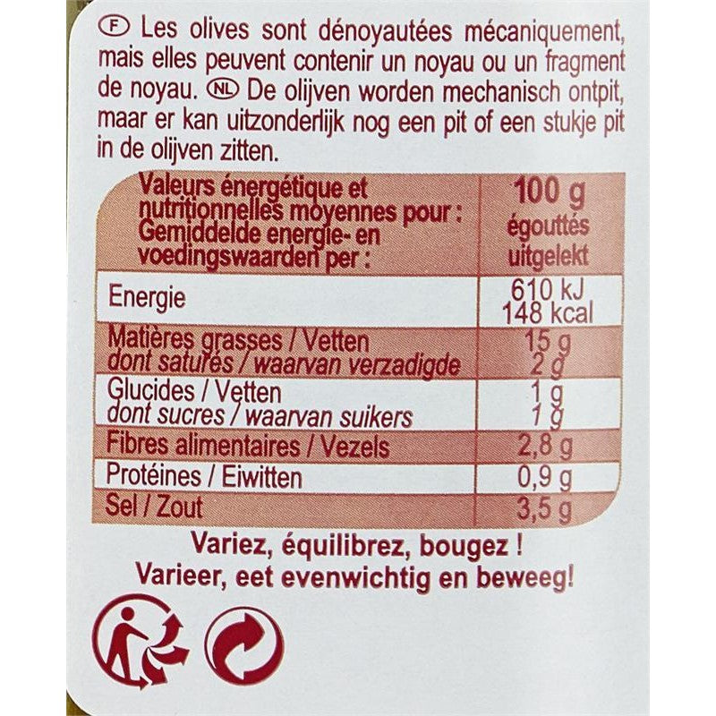 PRODUIT DISCOUNT Olives Vertes Dénoyautées 475G - Marché Du Coin