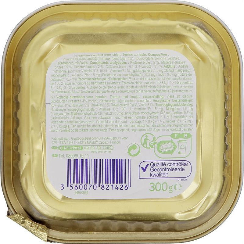 PRODUIT DISCOUNT Terrine Lapin Pour Chien 300G - Marché Du Coin