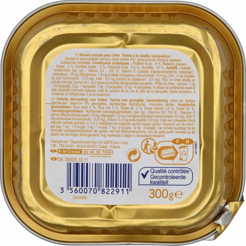 PRODUIT DISCOUNT Terrine À La Volaille Pour Chien 300G - Marché Du Coin