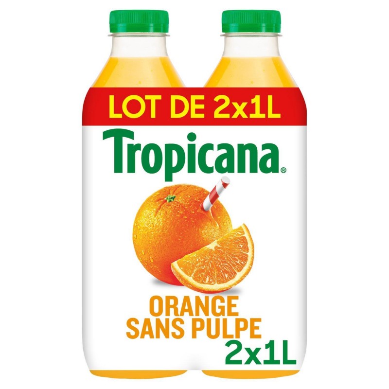 TROPICANA Pure Premium Orange Sans Pulpe Pet 2 X 1L - Marché Du Coin