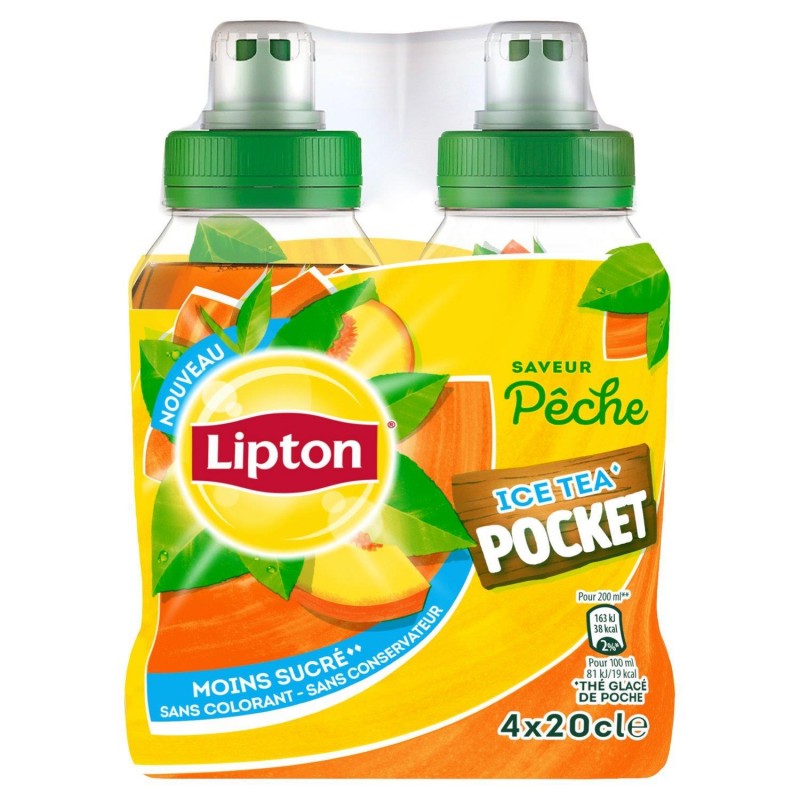 LIPTON Peche Pocket 4X20Cl - Marché Du Coin