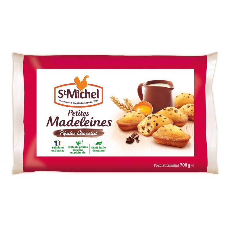 ST MICHEL Madeleine Coquilles Pepites Chocolat Aux Oeufs De Poules 700G - Marché Du Coin