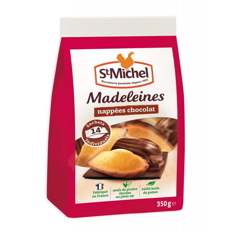 ST MICHEL Madeleines Coquilles Nappees Chocolat 350G - Marché Du Coin