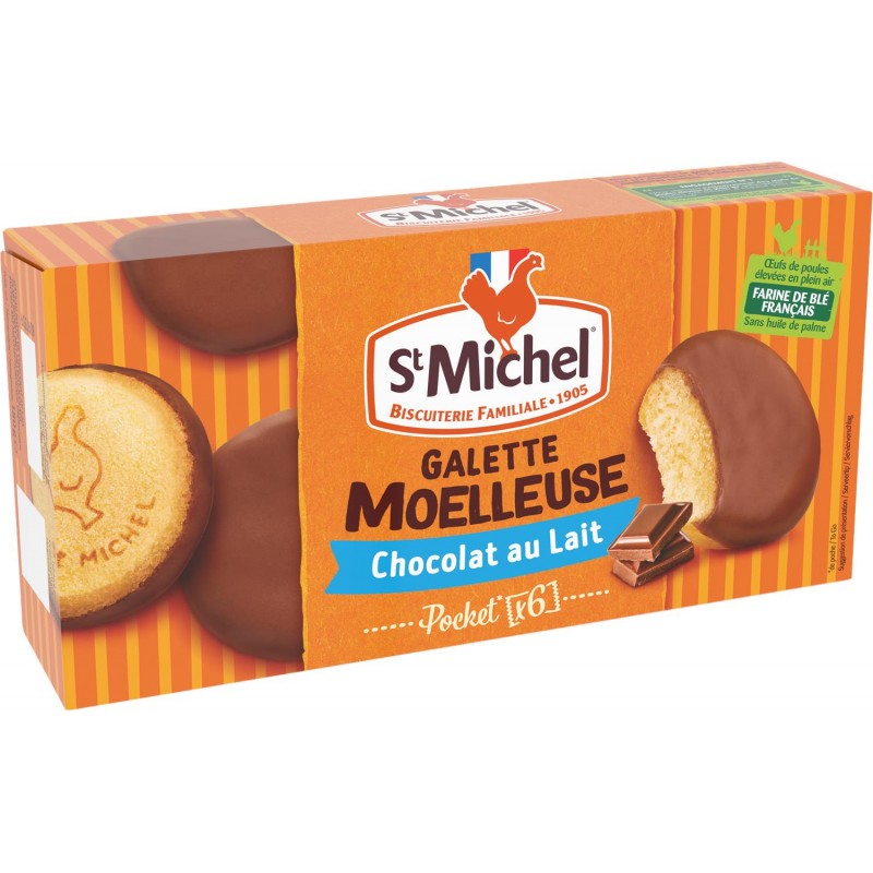 ST MICHEL Galettes Moelleuses Nappées Chocolat Au Lait 180G - Marché Du Coin