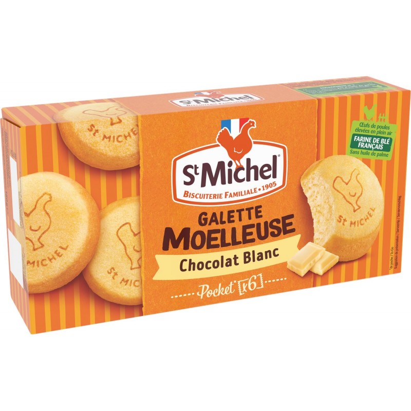 ST MICHEL Galettes Moelleuses Chocolat Blanc 180G - Marché Du Coin