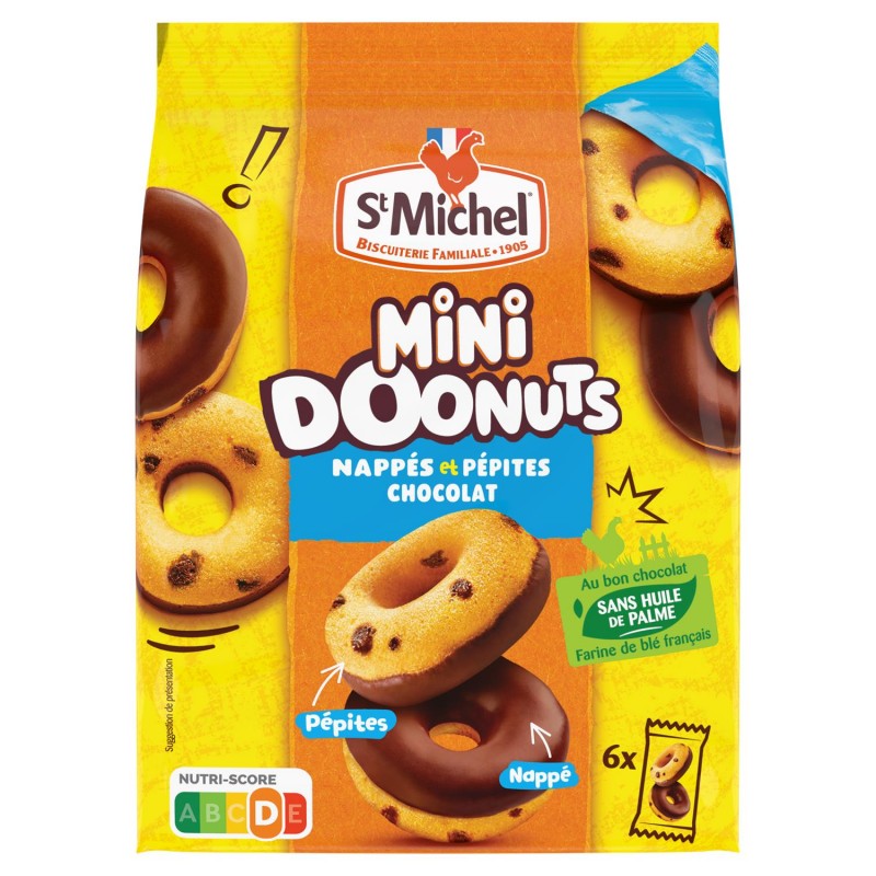 ST MICHEL Mini Doonuts Nappés Et Pépites De Chocolat 180G - Marché Du Coin