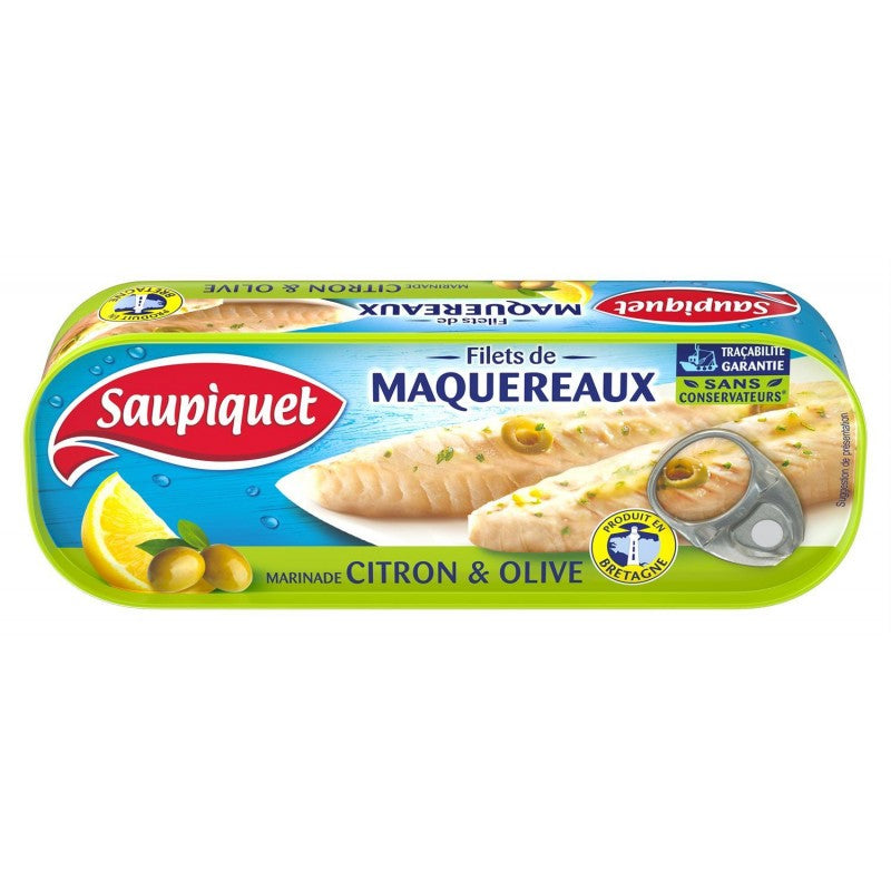 SAUPIQUET Filets Maquereaux Citron Et Olive 176G - Marché Du Coin