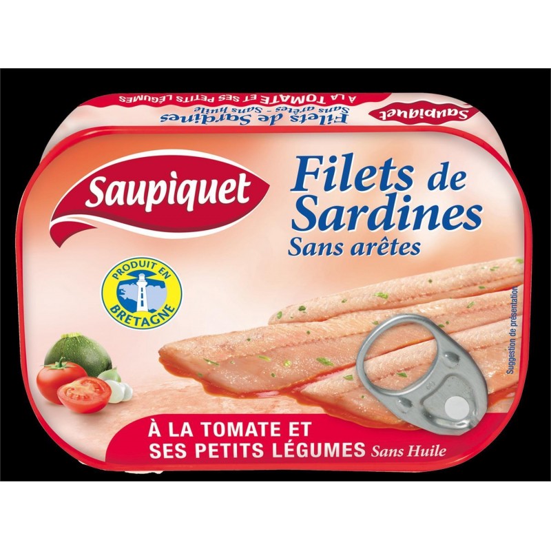 SAUPIQUET Filets Sardines Sauce Tomate Et Légumes 100G - Marché Du Coin