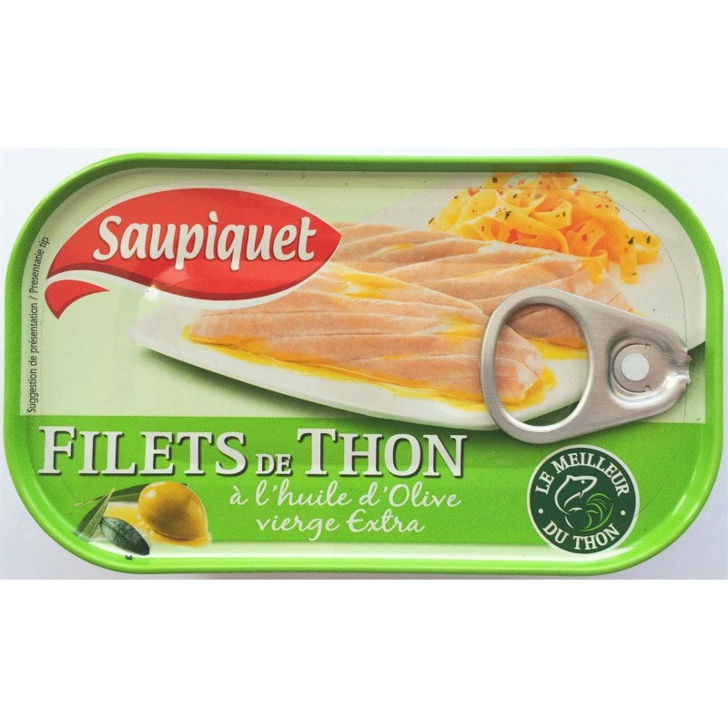 SAUPIQUET Filets Thon Huile Olive Vierge Extra 115G - Marché Du Coin