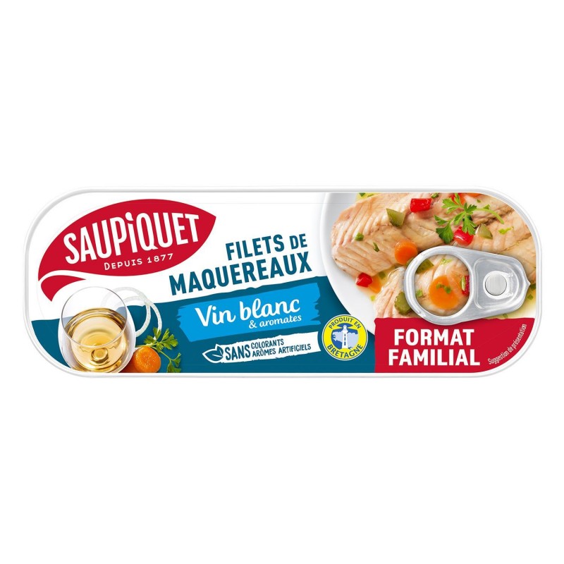 SAUPIQUET Filets De Maquereaux Au Muscadet 1/3 235G - Marché Du Coin
