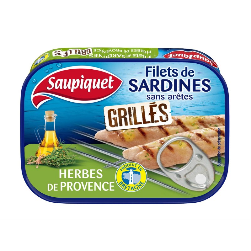 SAUPIQUET Filets De Sardine Grillés Sans Aretes Herbes De Provence 70G - Marché Du Coin