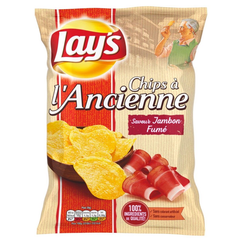 LAY'S Chips À L'Ancienne Jambon Fumé 120G - Marché Du Coin