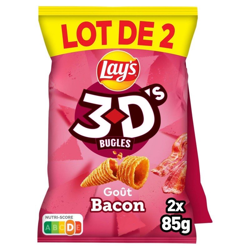 LAY'S 3D'S Bacon Lot X2 170G - Marché Du Coin