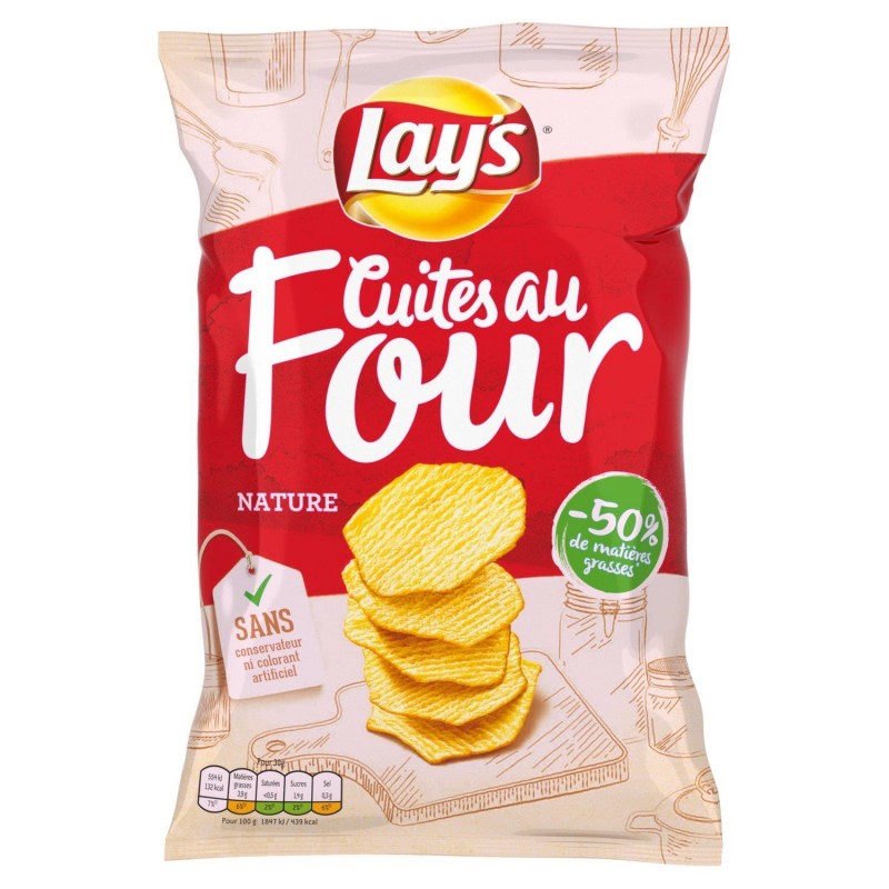 LAY'S Chips Nature Cuites Au Four 130G - Marché Du Coin
