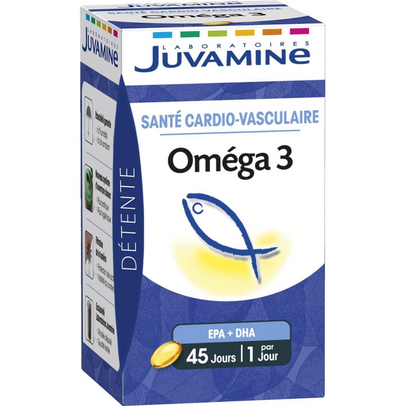 JUVAMINE 45 Capsules Phyto Oméga 3 Formule + Concentré Santé Cardio-Vasculaire 27G - Marché Du Coin