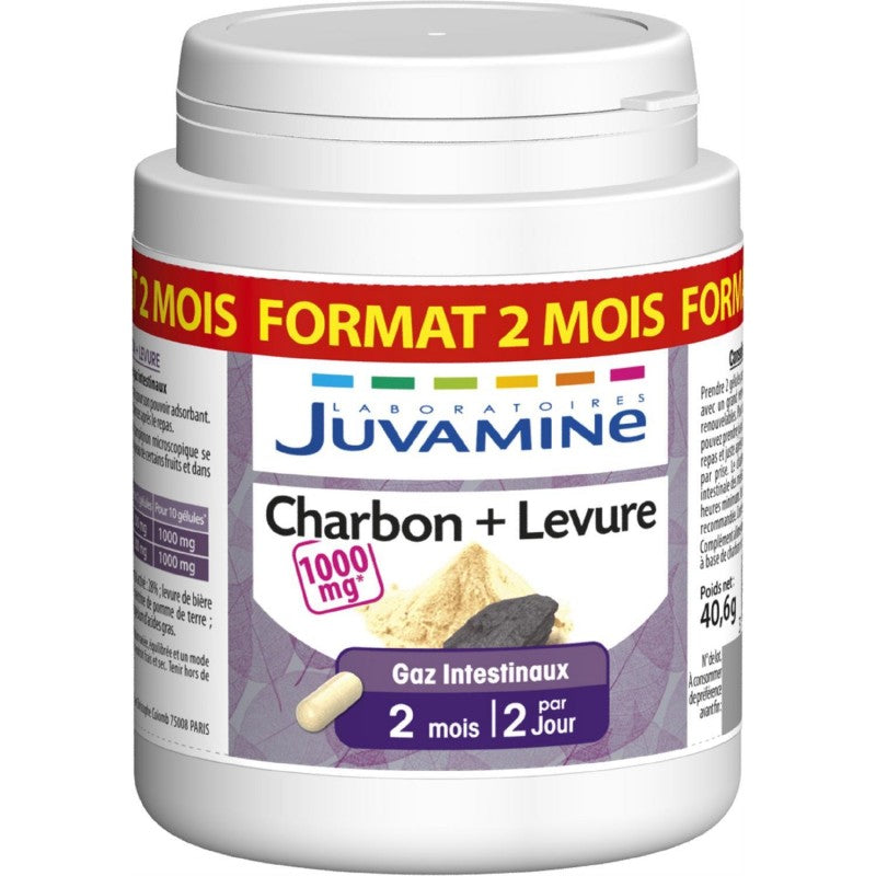 JUVAMINE Maxi Charbon Levure Phyto 39G - Marché Du Coin