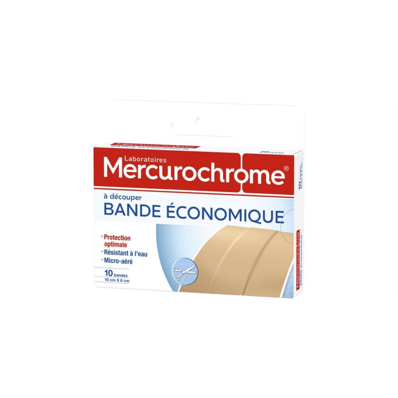 MERCUROCHROME Bande À Découper Économique, Taille (10X6Cm) 10 Bandes - Marché Du Coin