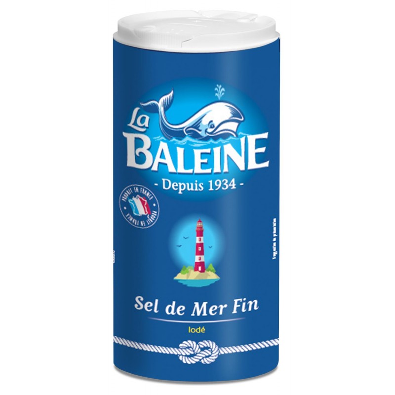 LA BALEINE Sel Fin De Mer Iodé Et Fluoré Boite Verseuse 550G - Marché Du Coin