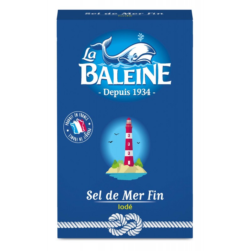 LA BALEINE Etui Carton Sel De Mer Fin 500G - Marché Du Coin