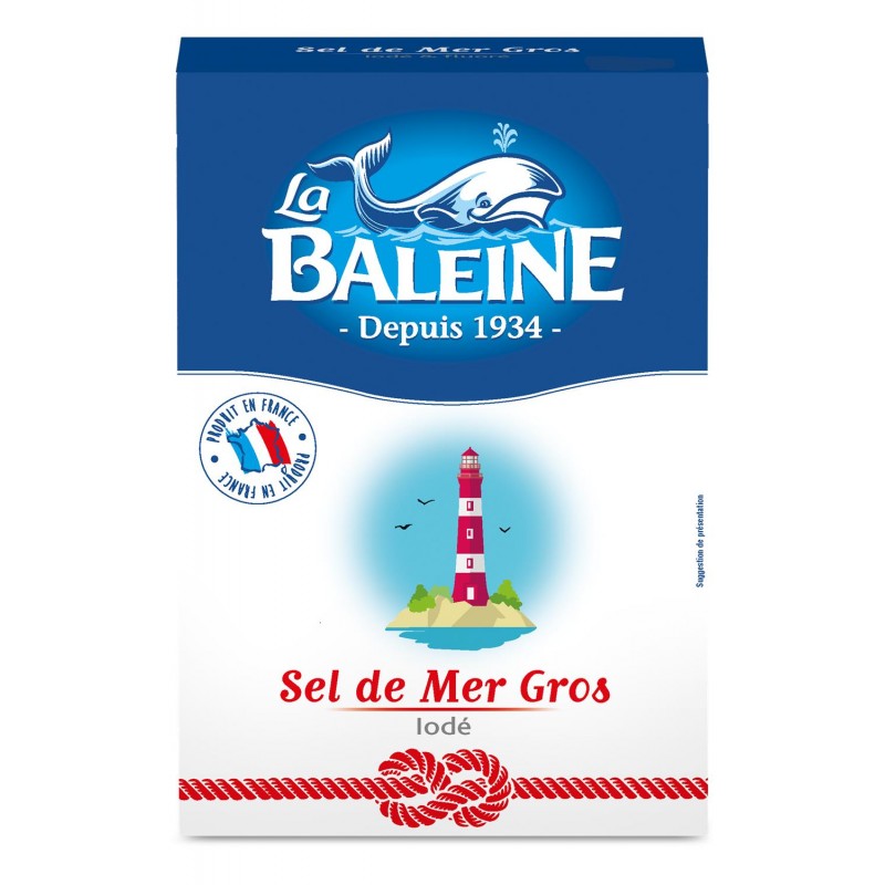 LA BALEINE Carton Sel De Mer Gros 1Kg - Marché Du Coin