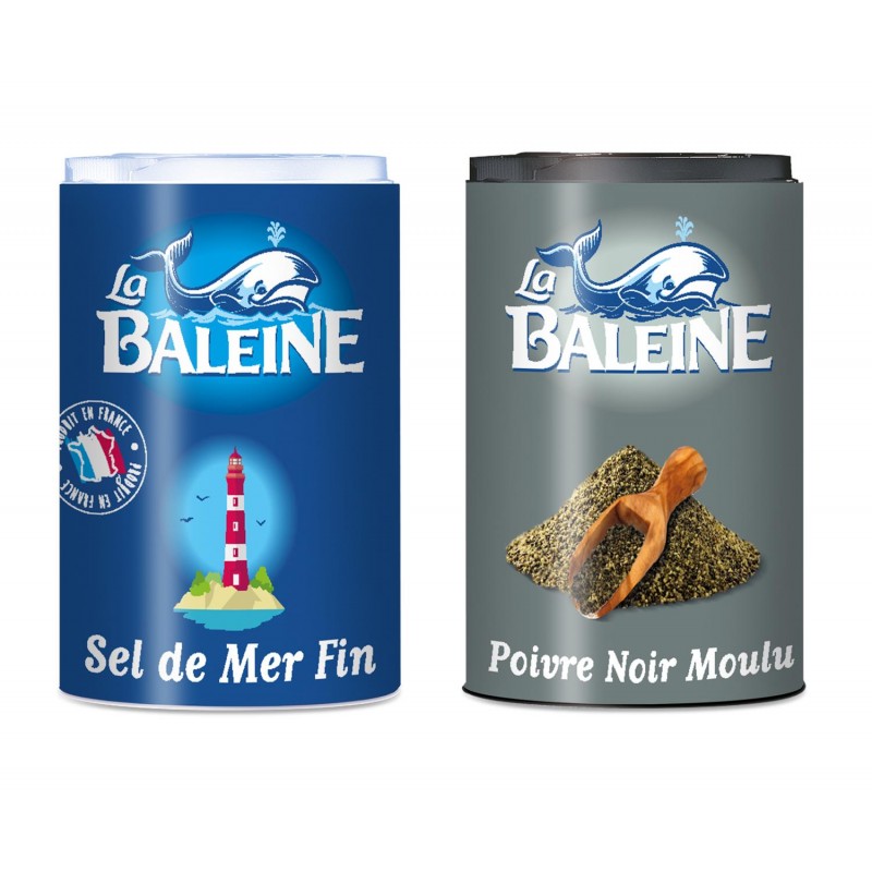 LA BALEINE Duo Sel De Mer Méditerranée Et Poivre 68G - Marché Du Coin