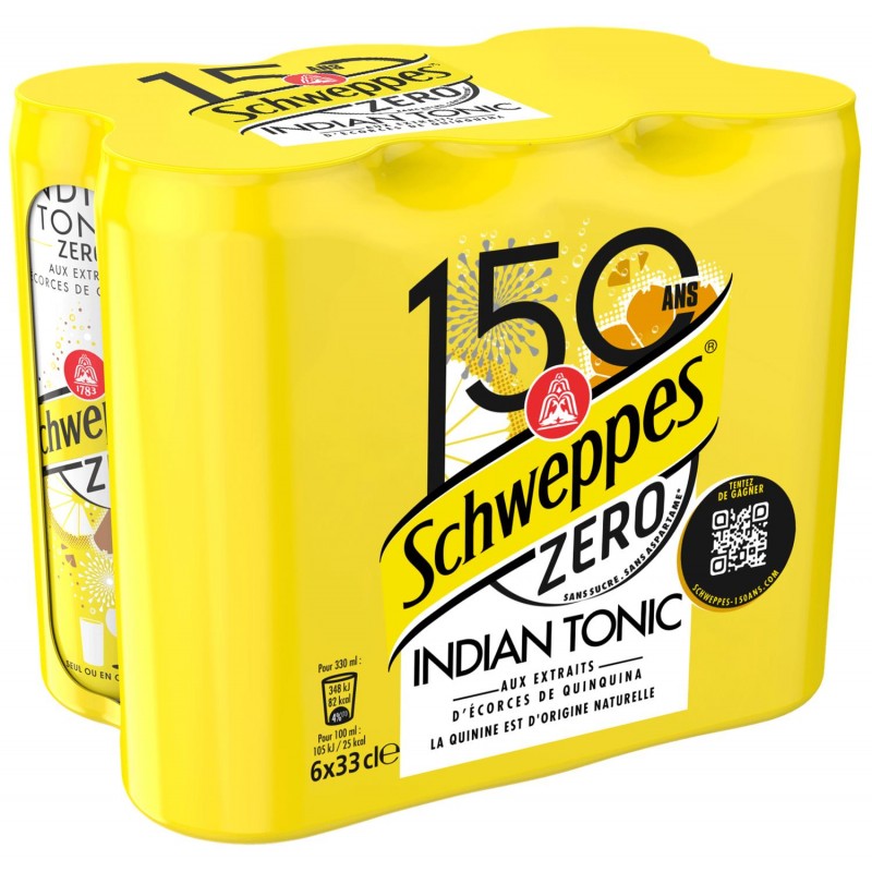 SCHWEPPES Zéro Indian Tonic Boite Slim 6X33Cl - Marché Du Coin
