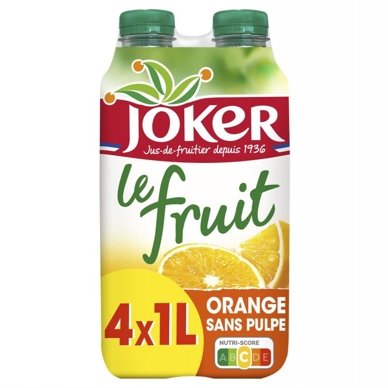 JOKER Le Fruit Orange Sans Pulpe Pet 4X1L - Marché Du Coin