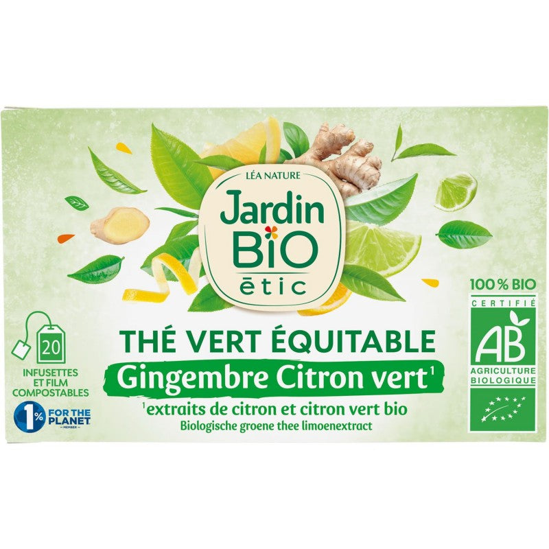 JARDIN BIO Jardin Bio Étic Thé Vert Gingembre Citron Vert Bio Étui + 20 Sachet 30G - Marché Du Coin