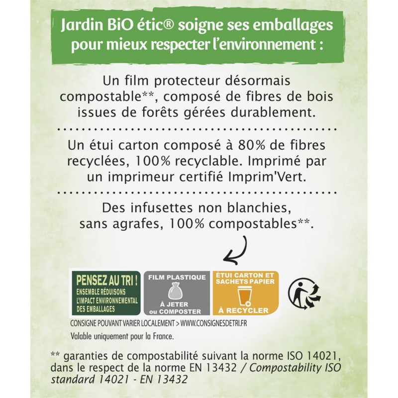 JARDIN BIO Jardin Bio Étic Thé Vert Gingembre Citron Vert Bio Étui + 20 Sachet 30G - Marché Du Coin