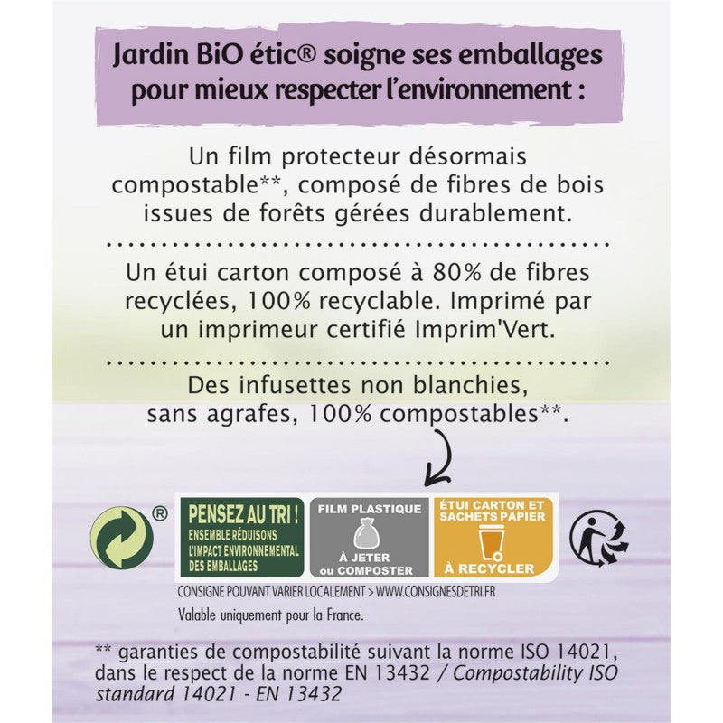 JARDIN BIO Infusion Détox Bio 20 Sachets + Étui 30G - Marché Du Coin